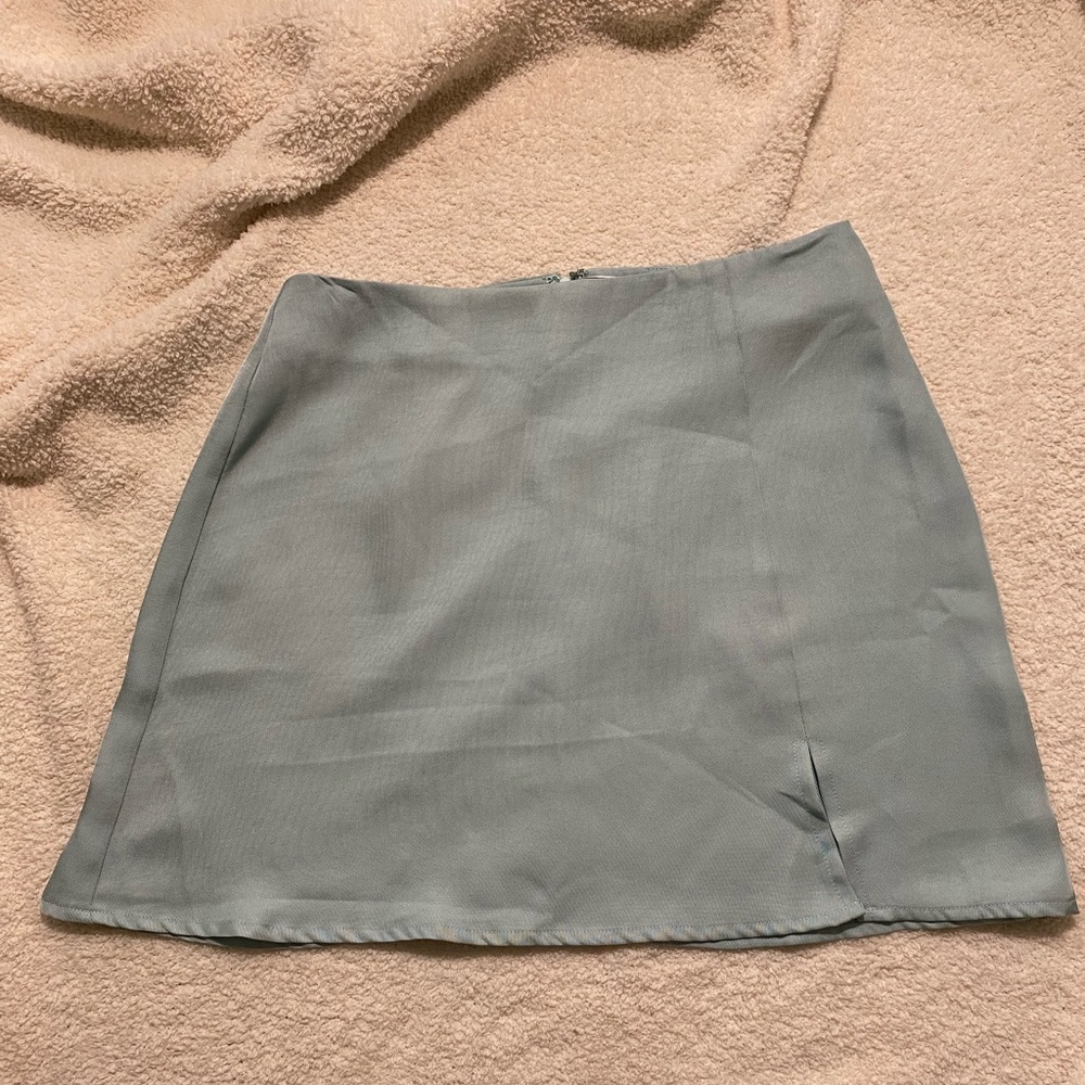 Mint blue/green miniskirt with slit